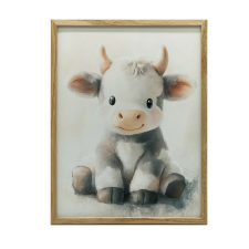 VÁSZON KÉP FALRA ARNYI TEHÉN ARANY KERET 50x70 CM grafika, keretezett kép