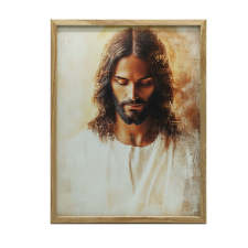  VÁSZON KÉP JÉZUS FALHOZ A SZÍV BÉKÉBEN 50x70 CM KERET NÉLKÜL grafika, keretezett kép