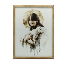 VÁSZON KÉP JÉZUSFALHOZ BÁRÁNYÁVAL 40X50 CM KERET NÉLKÜL grafika, keretezett kép