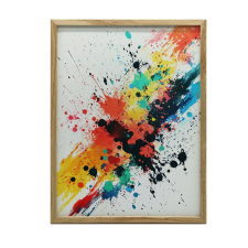  VÁSZON KÉP SZÍNROBBANÁS FALHOZ 50x70 CM ARANY KERET grafika, keretezett kép