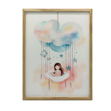 VÁSZONFESTÉS ÁLMOK FELHŐKARUSZELLE KERET NÉLKÜL 30x40 CM VÁSZON grafika, keretezett kép
