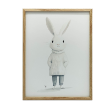 VÁSZONFESTÉS ARNYI NYÚL KERET NÉLKÜLI PULÓVERBEN 50X70 CM grafika, keretezett kép