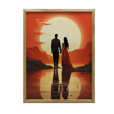 VÁSZONFESTÉS EGY PILLANAT KÉT ROMANTIKUSRA KERET NÉLKÜL 70x100 CM grafika, keretezett kép