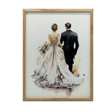 VÁSZONFESTÉS KERET NÉLKÜL ESKÜVŐI ÁLMOK VÁSZON PREMIUM 30x40 CM grafika, keretezett kép
