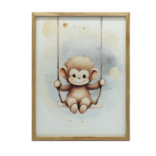 VÁSZONFESTÉS KERET NÉLKÜL Majom hintán gyerekeknek 70x100 CM grafika, keretezett kép