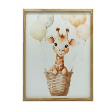 VÁSZONFESTÉS KERET NÉLKÜL VIDÁM ZSIRÁF UTAZÁSA 50x70 CM grafika, keretezett kép