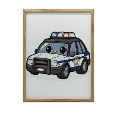 VÁSZONFESTÉS RENDŐRAUTÓ KERET NÉLKÜL 50x70 CM PREMIUM VÁSZON grafika, keretezett kép
