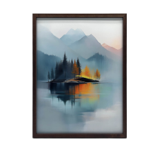 VÁSZONFESTMÉNY A BÉKE OÁZISÁHOZ, FEKETE KERET 70X100 CM grafika, keretezett kép