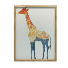 VÁSZONFESTMÉNY FALIMOZAIK ZSIRÁFHOZ KERET NÉLKÜL 50X70 CM grafika, keretezett kép