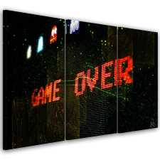  Vászonkép 3 részből, Game Over a játékosnak - 120x80 cm tapéta, díszléc és más dekoráció