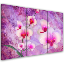  Vászonkép 3 részből, Orchidea virág absztrakt - 90x60 cm tapéta, díszléc és más dekoráció