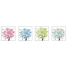  Vászonkép, 4 db-os készlet, MÉDIA, pomi2, 60 x 60 cm grafika, keretezett kép