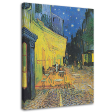  Vászonkép, Egy kávézó terasza éjszaka - V. van Gogh reprodukciója - 70x100 cm tapéta, díszléc és más dekoráció