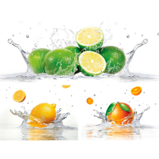 Vászonkép szett 3 darabos Citrus tapéta, díszléc és más dekoráció