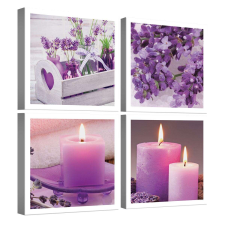  Vászonkép szett 4 darabos Aroma gyertyák tapéta, díszléc és más dekoráció