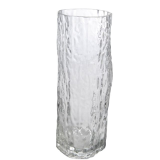  Váza üveg 20x10cm átlátszó dekoráció