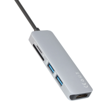 VCOM CU430M USB3.1-C apa - HDMI-A+2xUSB3.0+MicroSD+SD Adapter - Ezüst laptop kellék