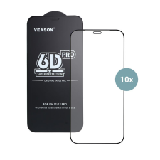 Veason 6D Pro edzett üveg fekete szegéllyel iPhone 12/12 Pro - 10 db mobiltelefon kellék