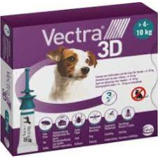  VECTRA 3D RÁCSEPEGETETŐ OLDAT KUTYÁKNAK 4-10KG 3X1,6ML élősködő elleni készítmény kutyáknak