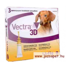 Vectra 3D rácsepegtető oldat XS 1,5-4 kg közötti kutyáknak 3 pipetta élősködő elleni készítmény kutyáknak