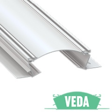  VEDA - Alumínium süllyesztett gipszkarton profil 156x42mm, LED szalagos világításhoz, PMMA opál burával gipszkarton és álmenyezet