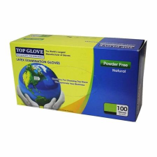 . Védőkesztyű, egyszer használatos, latex, L méret, púder nélküli védőkesztyű