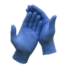. Védőkesztyű, egyszer használatos, nitril, XS méret, 200 db, púder nélküli, kék