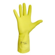 Védőkesztyű, latex, 9-es méret, sárga védőkesztyű