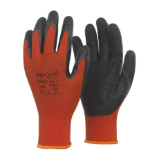  Védőkesztyű latex mártott magas kopásállóság TOP HANDY, piros/fekete, 10