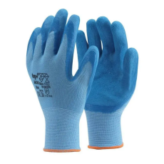  Védőkesztyű latex mártott poliészter csúszásmentes TOP JACK, kék, XXL
