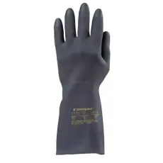 . Védőkesztyű, neoprén, vegyszerálló, érdesített, kesztyű, 8/M méret, fekete