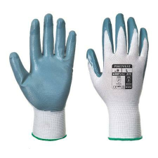 . Védőkesztyű, nitril,  L méret, Flexo Grip szürke-fehér (MED096) munkavédelem