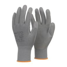  Védőkesztyű PU mártott nylon gumirozott mandzsetta TOP SMOKY+, szürke, 2XL