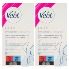 Veet Pure Hideggyanta szalagok érzékeny bőrre 2x40db szőrtelenítés