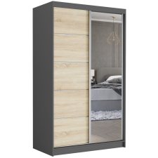  VEGA I. 120x200x60cm tolóajtós szekrény tükörrel - antracit, sonoma bútor