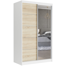  VEGA I. 120x200x60cm tolóajtós szekrény tükörrel - fehér, sonoma bútor