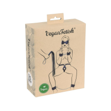 Vegan Fetish - kötöző szett (7 részes) - fekete bilincs, kötöző