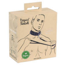 Vegan Fetish Vegan Fetish - szegecses nyakörv pórázzal (fekete) bilincs, kötöző