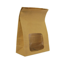 Vegware Lebomló papírzacskó, ablakos, álló, 152*76*223mm | 250 db/karton papírárú, csomagoló és tárolóeszköz