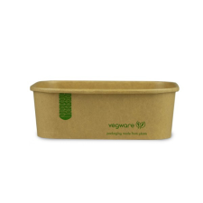 Vegware Lebomló salátás doboz, 750 ml, szögletes, kraft | 50 db/csomag papírárú, csomagoló és tárolóeszköz