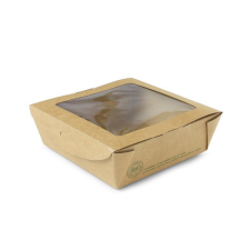 Vegware Lebomló salátás doboz ablakkal, 6,2 dl | 300 db/karton papírárú, csomagoló és tárolóeszköz