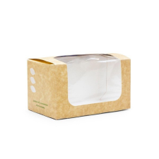 Vegware Lebomló szendvicsdoboz, négyszög alakú szendvicsekhez | 500 db/karton papírárú, csomagoló és tárolóeszköz