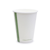 Vegware Lebomló teás pohár, papír és PLA, 3,4 dl, fehér | 50 db/csomag