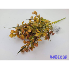  Vegyes levelű 5 ágú műzöld bokor 40 cm - Narancs dekorációs kellék