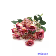  Vegyes színű kis rózsa csokor 30 cm - Antik Pink dekoráció