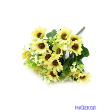  Vegyes színű margaréta csokor 28cm - Sárga dekorációs kellék