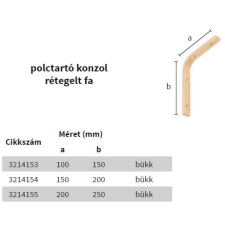 Velano Polctartó konzol rétegelt lemez 150x200 mm