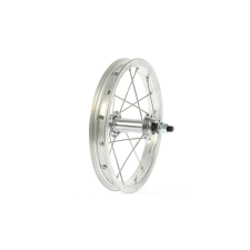 VeloGo 12 colos (203 mm) első kerék, szimplafalú felni, csavaros tengellyel, ezüst színű kerékpár és kerékpáros felszerelés