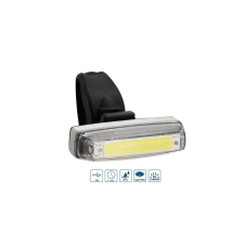 VeloGo 25 CHIP LED-es USB-ről tölthető első lámpa, fekete kerékpár lámpa