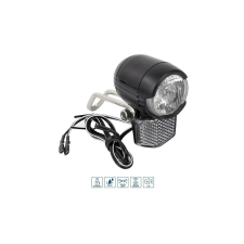 VeloGo LED dinamós első lámpa, alkonykapcsolóval, állófénnyel, levehető prizmával, 60 lumen kerékpár lámpa